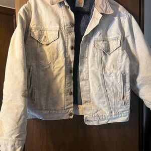Carhartt Beige Jacket with Tan Collar